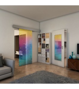 Glasschiebetür ECO-LINE - Fineprint Model 011 Verlauf auf Klarglas
