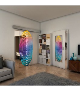 Glasschiebetür ECO-LINE - Fineprint Model 109 Verlauf auf Klarglas