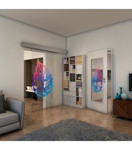 Glasschiebetür ECO-LINE - Fineprint Model 130 Verlauf auf Klarglas