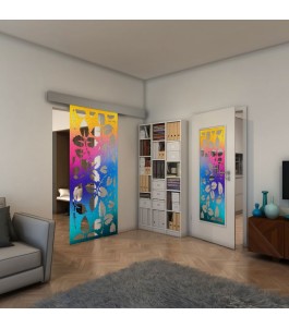 Glasschiebetür ECO-LINE - Fineprint Model 175 Verlauf auf Klarglas