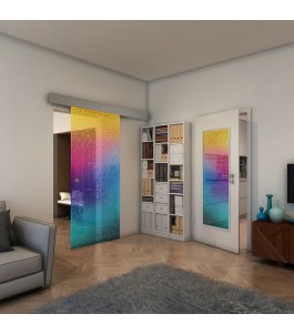 Glasschiebetür ECO-LINE - Fineprint Model 193 Verlauf auf Klarglas