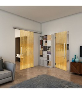 Pendeltür - Fineprint Model 032 Gold auf Klarglas