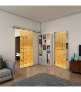 Pendeltür - Fineprint Model 033 Gold auf Klarglas
