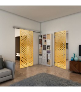 Pendeltür - Fineprint Model 068 Gold auf Klarglas