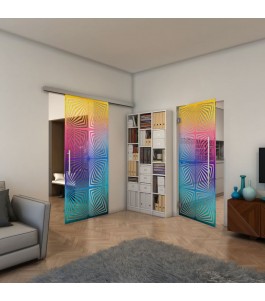 Pendeltür - Fineprint Model 069 Verlauf auf Klarglas