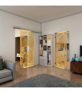 Pendeltür - Fineprint Model 108 Gold auf Klarglas