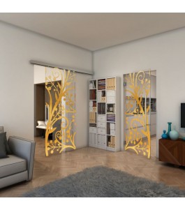 Pendeltür - Fineprint Model 146 Gold auf Klarglas
