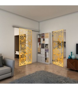 Pendeltür - Fineprint Model 149 Gold auf Klarglas