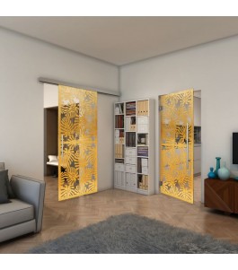 Pendeltür - Fineprint Model 158 Gold auf Klarglas