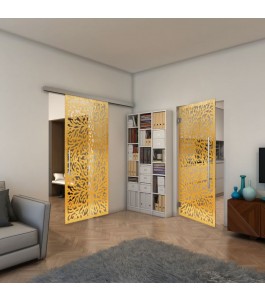 Pendeltür - Fineprint Model 168 Gold auf Klarglas