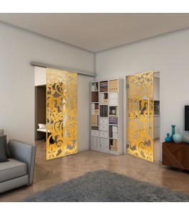 Pendeltür - Fineprint Model 170 Gold auf Klarglas