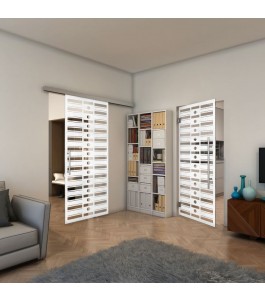 Pendeltür - Fineprint Model 174 Weiss auf Klarglas