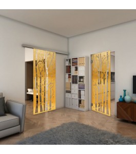 Pendeltür - Fineprint Model 182 Gold auf Klarglas