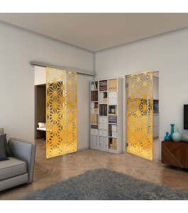 Pendeltür - Fineprint Model 187 Gold auf Klarglas
