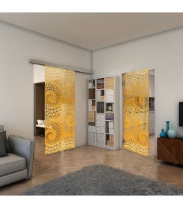 Pendeltür - Fineprint Model 198 Gold auf Klarglas