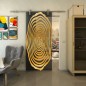 Glasschiebetür PIPE-LINE - Fineprint Modell 109 Gold auf Grauglas Glasschiebetür PIPE-LINE - Fineprint Modell 109 Gold auf Grauglas