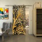Glasschiebetür PIPE-LINE - Fineprint Modell 146 Gold auf Grauglas Glasschiebetür PIPE-LINE - Fineprint Modell 146 Gold auf Grauglas