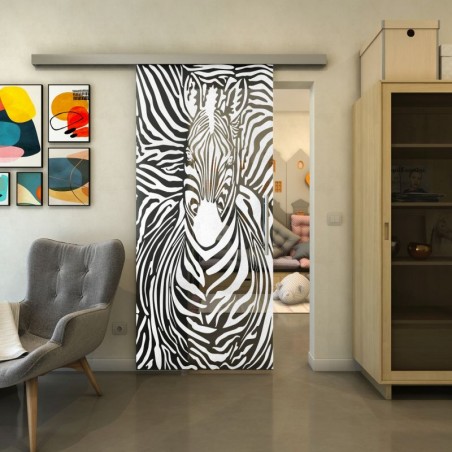 Glasschiebetür SLIM-LINE - Fineprint Model 023 Weiss auf Grauglas