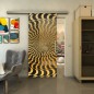 Glasschiebetür SLIM-LINE - Fineprint Modell 044 Gold auf Grauglas Glasschiebetür SLIM-LINE - Fineprint Modell 044 Gold auf Grauglas