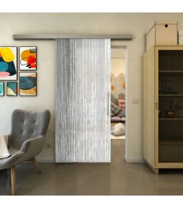 Glasschiebetür SLIM-LINE - Fineprint Model 050 Weiss auf Grauglas