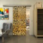 Glasschiebetür SLIM-LINE - Fineprint Modell 093 Gold auf Grauglas Glasschiebetür SLIM-LINE - Fineprint Modell 093 Gold auf Grauglas