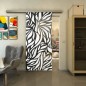 Glasschiebetür SLIM-LINE - Fineprint Modell 096 Weiss auf Grauglas