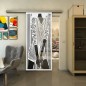 Glasschiebetür SLIM-LINE - Fineprint Modell 097 Weiss auf Grauglas Glasschiebetür SLIM-LINE - Fineprint Modell 097 Weiss auf Grauglas