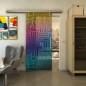 Glasschiebetür SLIM-LINE - Fineprint Modell 104 Verlauf auf Grauglas