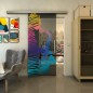 Glasschiebetür SLIM-LINE - Fineprint Modell 106 Verlauf auf Grauglas Glasschiebetür SLIM-LINE - Fineprint Modell 106 Verlauf auf Grauglas