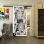 Glasschiebetür SLIM-LINE - Fineprint Modell 108 Weiss auf Grauglas