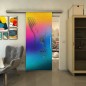 Glasschiebetür SLIM-LINE - Fineprint Modell 120 Verlauf auf Grauglas Glasschiebetür SLIM-LINE - Fineprint Modell 120 Verlauf auf Grauglas