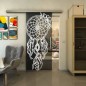Glasschiebetür SLIM-LINE - Fineprint Modell 125 Weiss auf Grauglas Glasschiebetür SLIM-LINE - Fineprint Modell 125 Weiss auf Grauglas