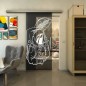 Glasschiebetür SLIM-LINE - Fineprint Modell 126 Weiss auf Grauglas Glasschiebetür SLIM-LINE - Fineprint Modell 126 Weiss auf Grauglas