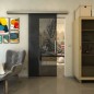 Glasschiebetür SLIM-LINE - Fineprint Modell 131 Schwarz auf Grauglas Glasschiebetür SLIM-LINE - Fineprint Modell 131 Schwarz auf Grauglas
