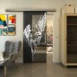Glasschiebetür SLIM-LINE - Fineprint Modell 131 Weiss auf Grauglas Glasschiebetür SLIM-LINE - Fineprint Modell 131 Weiss auf Grauglas
