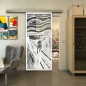 Glasschiebetür SLIM-LINE - Fineprint Modell 133 Weiss auf Grauglas Glasschiebetür SLIM-LINE - Fineprint Modell 133 Weiss auf Grauglas