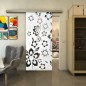 Glasschiebetür SLIM-LINE - Fineprint Modell 199 Weiss auf Grauglas Glasschiebetür SLIM-LINE - Fineprint Modell 199 Weiss auf Grauglas