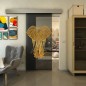 Glasschiebetür ECO-LINE - Fineprint Modell 098 Gold auf Grauglas Glasschiebetür ECO-LINE - Fineprint Modell 098 Gold auf Grauglas