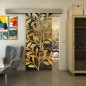 Glasschiebetür ECO-LINE - Fineprint Modell 099 Gold auf Grauglas Glasschiebetür ECO-LINE - Fineprint Modell 099 Gold auf Grauglas
