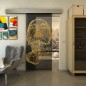 Glasschiebetür ECO-LINE - Fineprint Modell 103 Gold auf Grauglas Glasschiebetür ECO-LINE - Fineprint Modell 103 Gold auf Grauglas