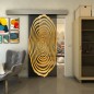 Glasschiebetür ECO-LINE - Fineprint Modell 109 Gold auf Grauglas Glasschiebetür ECO-LINE - Fineprint Modell 109 Gold auf Grauglas
