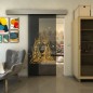 Glasschiebetür ECO-LINE - Fineprint Modell 119 Gold auf Grauglas Glasschiebetür ECO-LINE - Fineprint Modell 119 Gold auf Grauglas