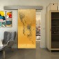 Glasschiebetür ECO-LINE - Fineprint Modell 120 Gold auf Grauglas Glasschiebetür ECO-LINE - Fineprint Modell 120 Gold auf Grauglas