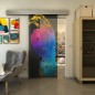 Glasschiebetür ECO-LINE - Fineprint Modell 122 Verlauf auf Grauglas Glasschiebetür ECO-LINE - Fineprint Modell 122 Verlauf auf Grauglas