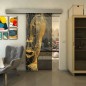 Glasschiebetür ECO-LINE - Fineprint Modell 123 Gold auf Grauglas Glasschiebetür ECO-LINE - Fineprint Modell 123 Gold auf Grauglas