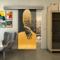 Glasschiebetür ECO-LINE - Fineprint Modell 124 Gold auf Grauglas Glasschiebetür ECO-LINE - Fineprint Modell 124 Gold auf Grauglas
