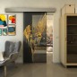 Glasschiebetür ECO-LINE - Fineprint Modell 131 Gold auf Grauglas Glasschiebetür ECO-LINE - Fineprint Modell 131 Gold auf Grauglas