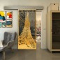 Glasschiebetür ECO-LINE - Fineprint Modell 132 Gold auf Grauglas Glasschiebetür ECO-LINE - Fineprint Modell 132 Gold auf Grauglas