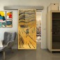 Glasschiebetür ECO-LINE - Fineprint Modell 133 Gold auf Grauglas Glasschiebetür ECO-LINE - Fineprint Modell 133 Gold auf Grauglas