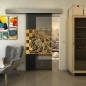 Glasschiebetür ECO-LINE - Fineprint Modell 137 Gold auf Grauglas Glasschiebetür ECO-LINE - Fineprint Modell 137 Gold auf Grauglas